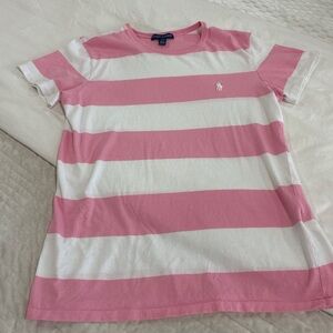 Polo by Ralph Lauren  Pink and White Striped Shirt